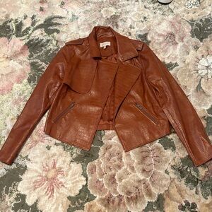 Skies Are Blue Terracotta Leather Jacket